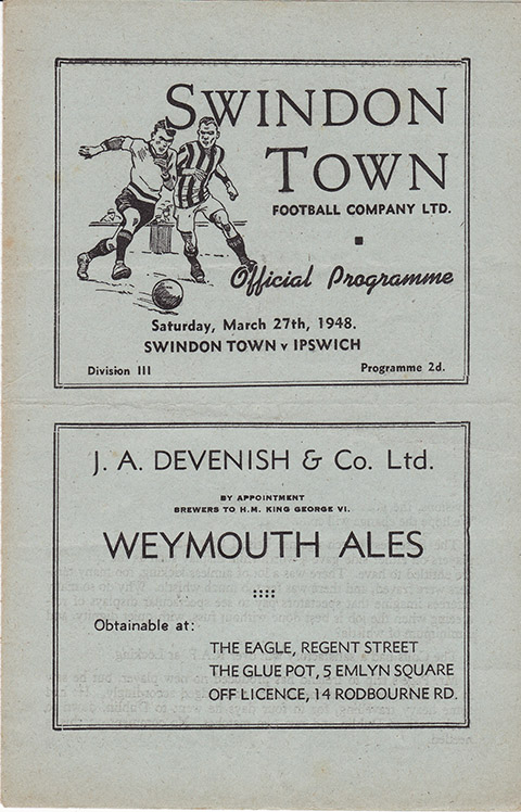 <b>Saturday, March 27, 1948</b><br />vs. Ipswich Town (Home)